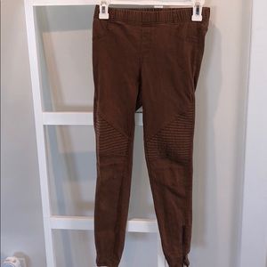 Brown ribbed leggings